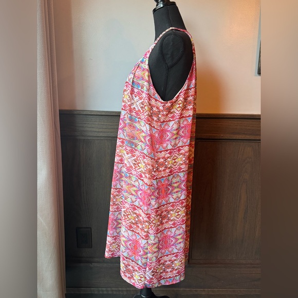 Neiman Marcus colorful beaded neck halter dress size 14 - Picture 3 of 8